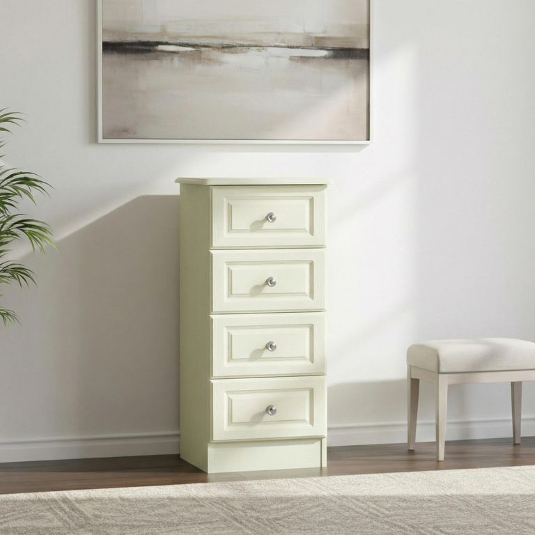 Pembroke Cream 4 Drawer Narrow Chest
