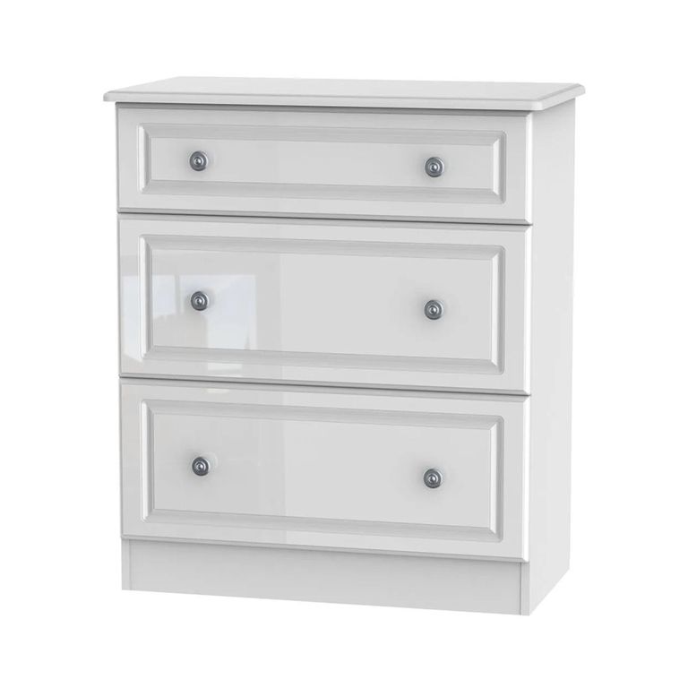 Pembroke White Gloss 3 Drawer Deep Chest