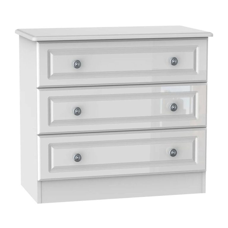 Pembroke White Gloss 3 Drawer Small Chest