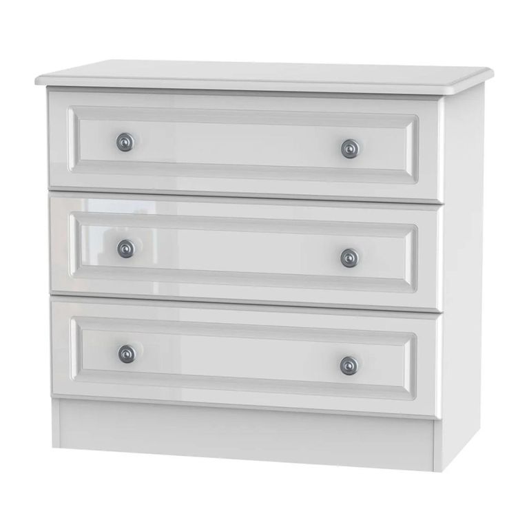 Pembroke White Gloss 3 Drawer Small Chest