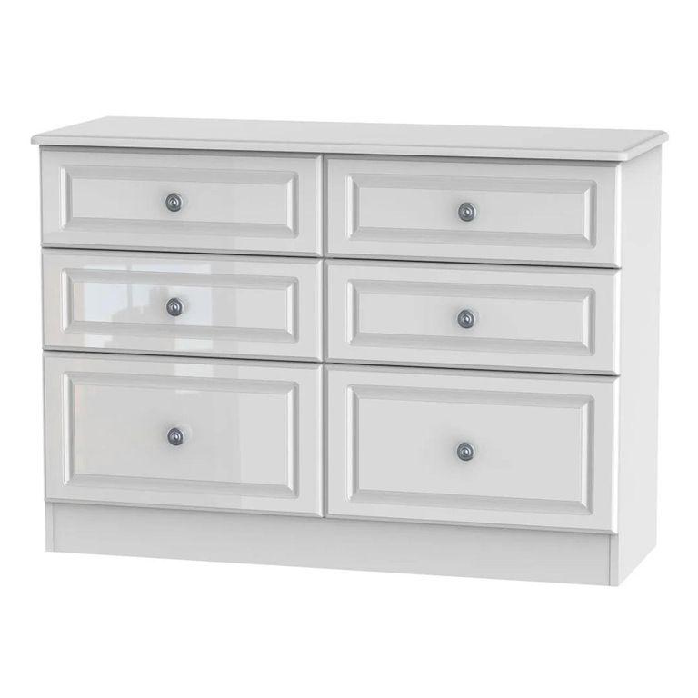 Pembroke White Gloss 6 Drawer Midi Chest