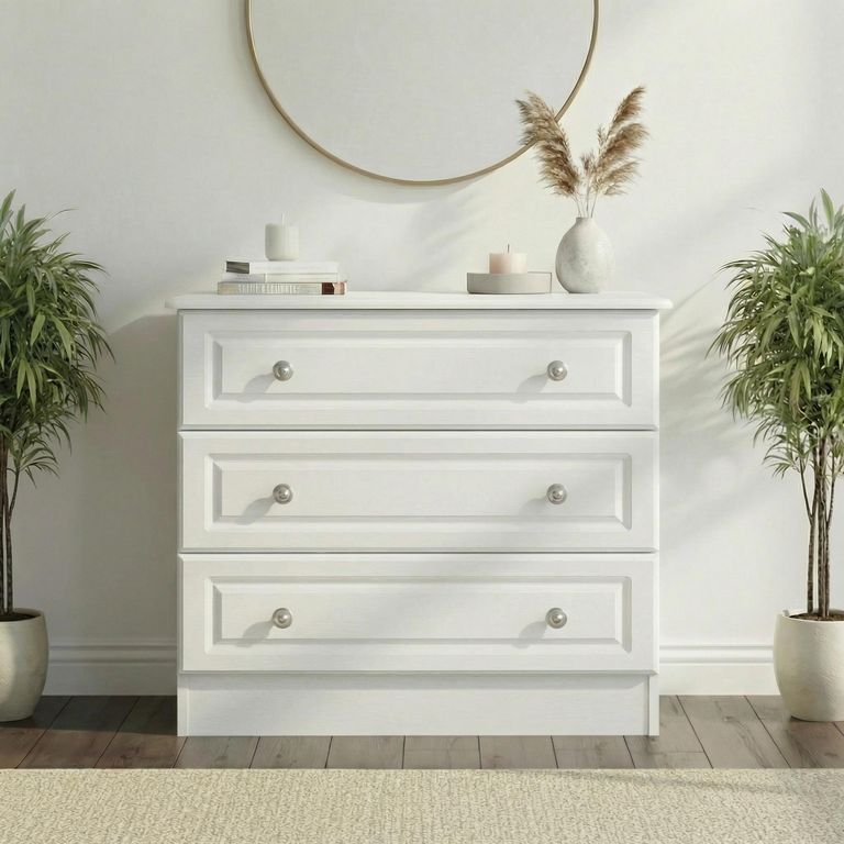 Pembroke White 3 Drawer Small Chest