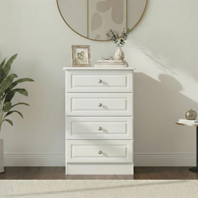 Pembroke White 4 Drawer Midi Chest