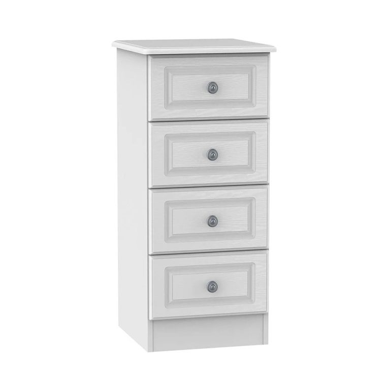 Pembroke White 4 Drawer Narrow Chest