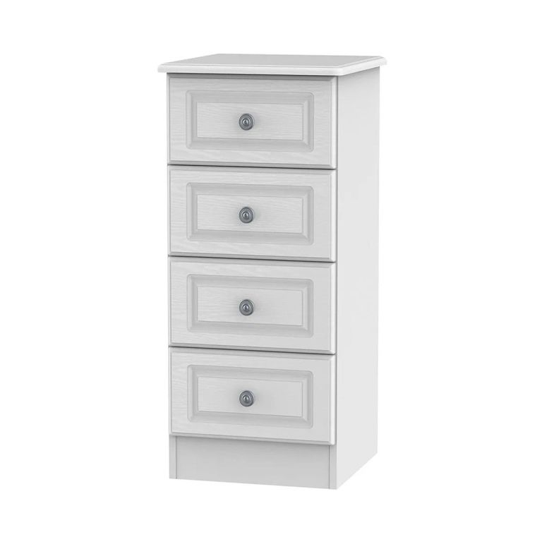 Pembroke White 4 Drawer Narrow Chest