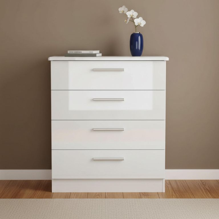 Knightsbridge Chest - 4 Drawer - White Gloss