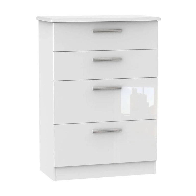 Knightsbridge Chest - Deep - 4 Drawer - White Gloss