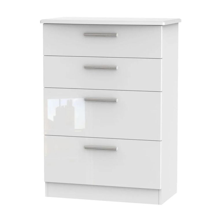 Knightsbridge Chest - Deep - 4 Drawer - White Gloss