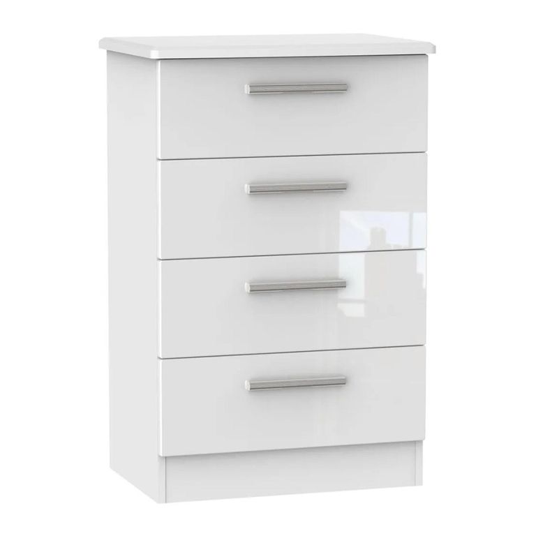 Knightsbridge Chest - Midi - 4 Drawer - White Gloss
