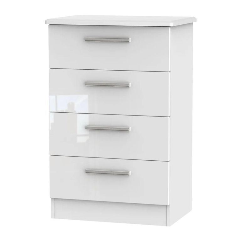 Knightsbridge Chest - Midi - 4 Drawer - White Gloss