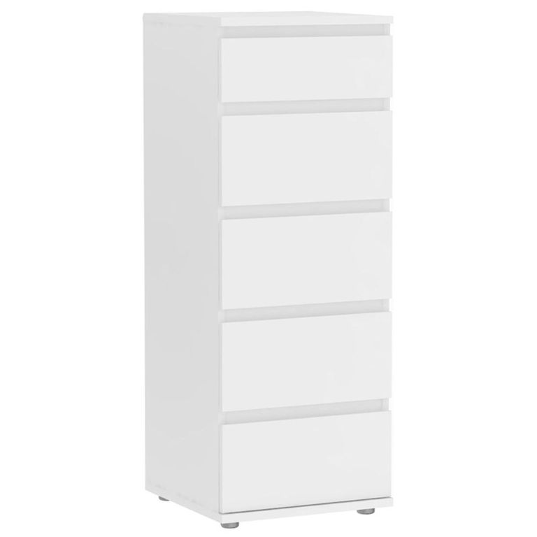 Clearance - Nova Chest - 5 Drawer - Narrow - White - A522