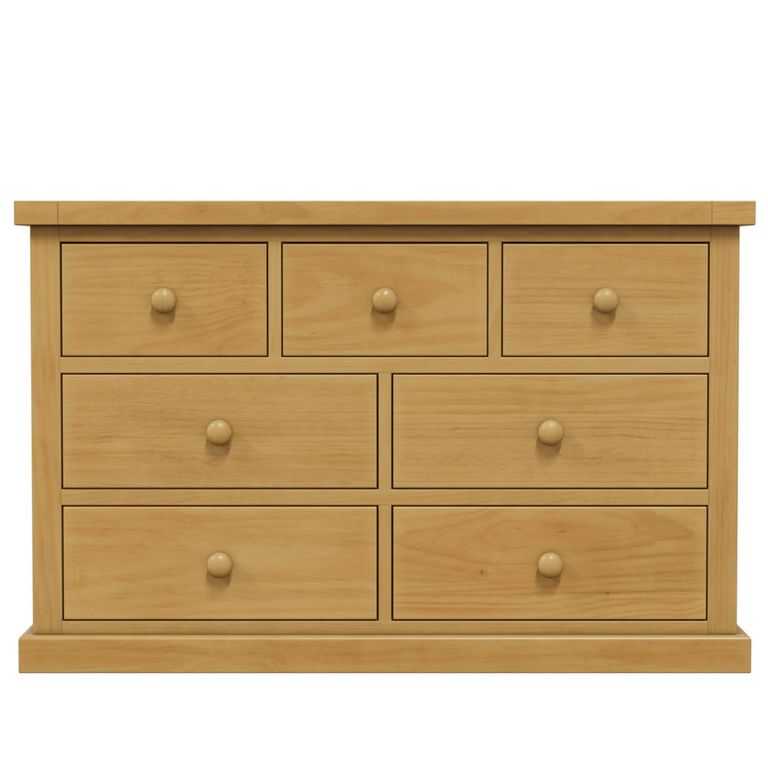 Churchill Waxed Pine 4+3 Drawer Wide Chest