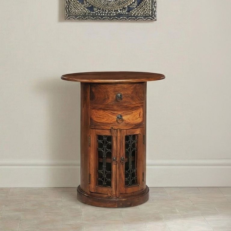 Indian Sheesham 2 Drawer Drum Chest