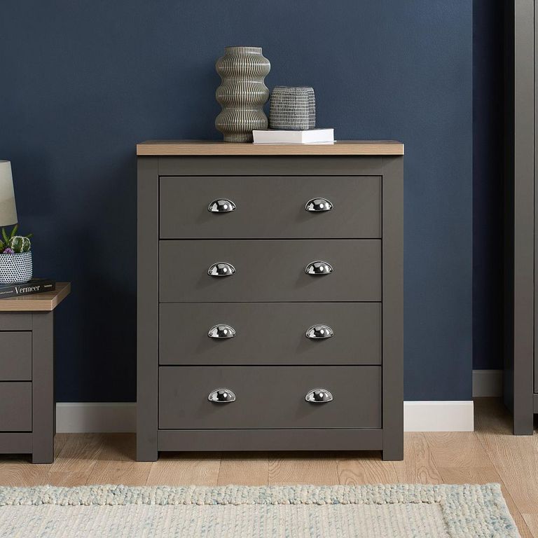 Highgate Chest - 4 Drawer - Dark Grey Painted