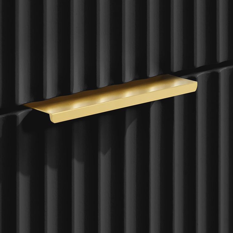 Zara Chest - 3 Drawer - Fluted - Black - Gold Legs