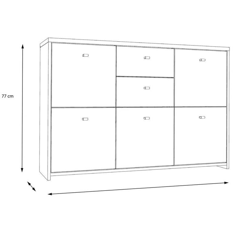 Best Chest - 5 Door - 2 Drawer - Wide - Grey Concrete and Vintage Wood