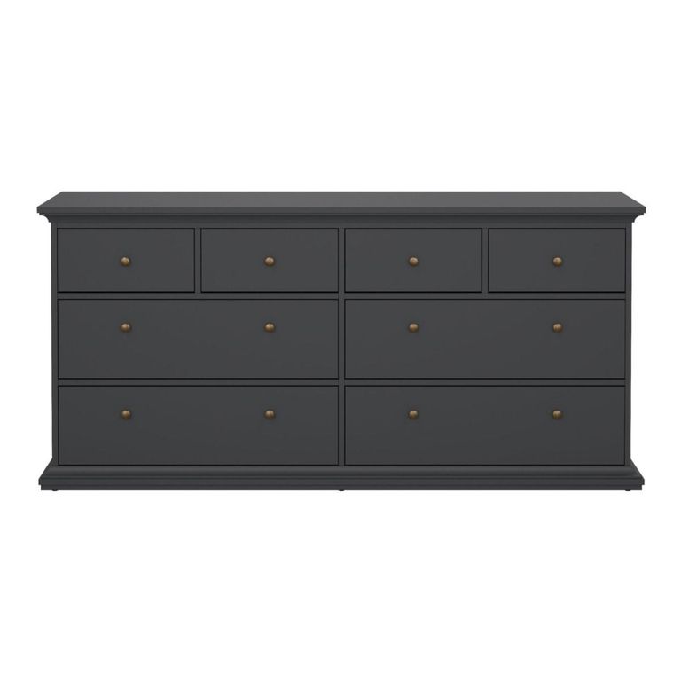 Paris Chest - 8 Drawer - Wide - Grey