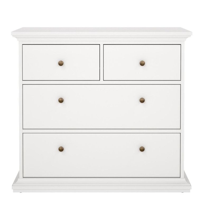 Paris Chest - 2+2 Drawer - White
