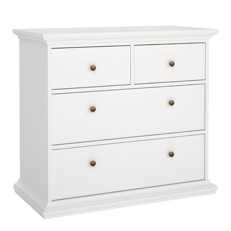 Paris Chest - 2+2 Drawer - White