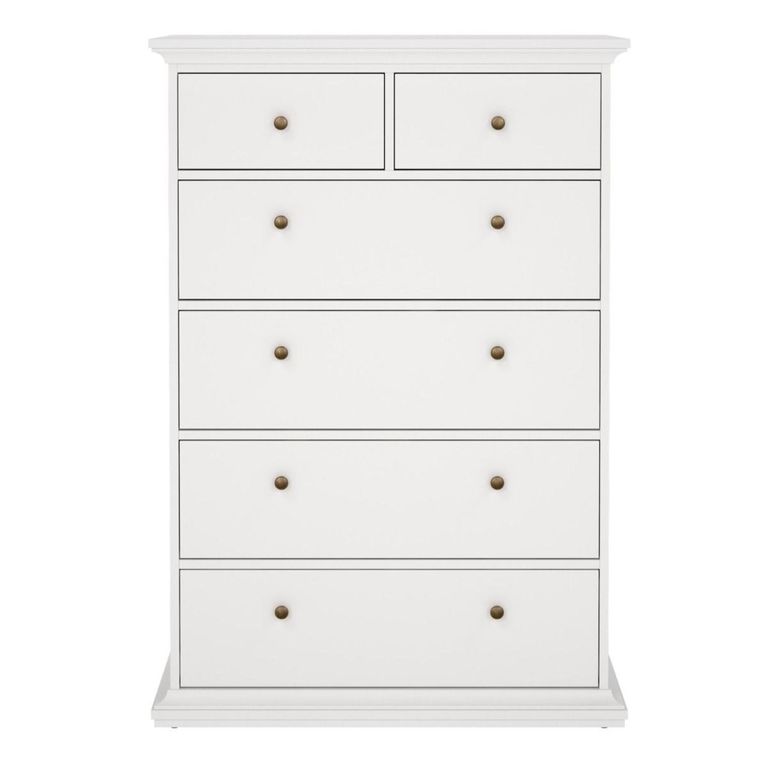 Paris Chest - 2+4 Drawer - White