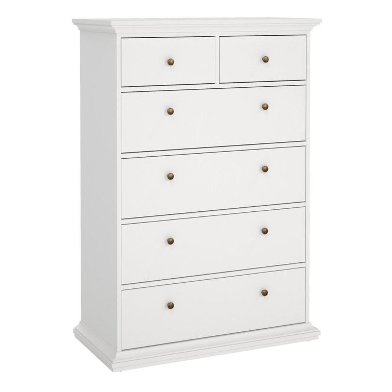 Paris Chest - 2+4 Drawer - White