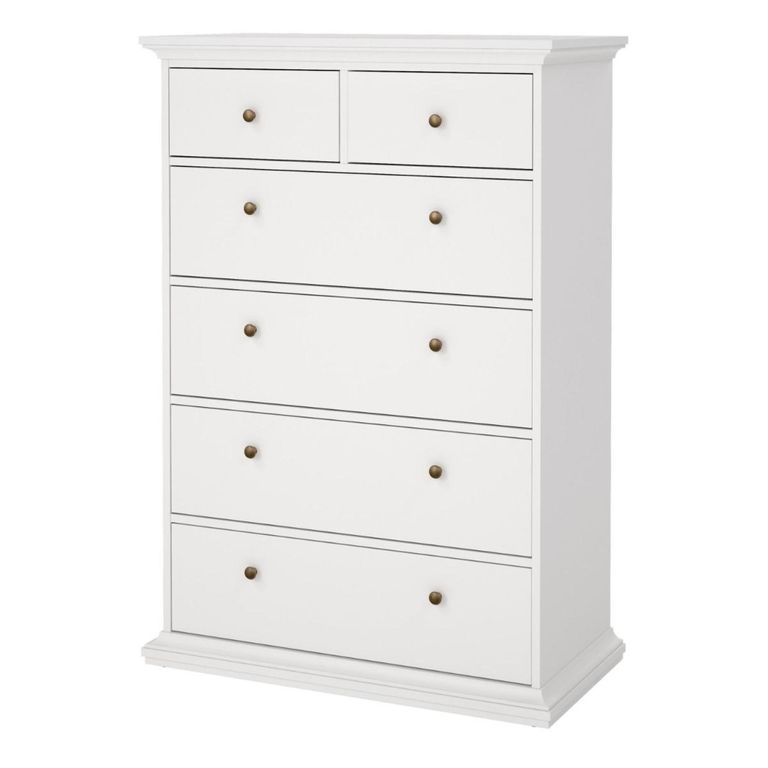 Paris Chest - 2+4 Drawer - White