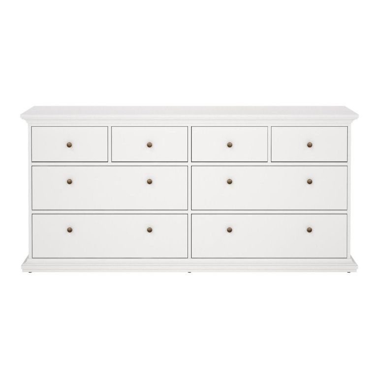 Paris Chest - 8 Drawer - Wide - White