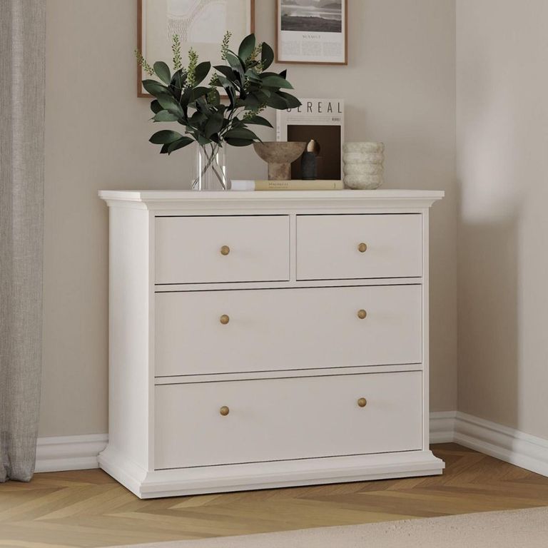 Paris Chest - 2+2 Drawer - White