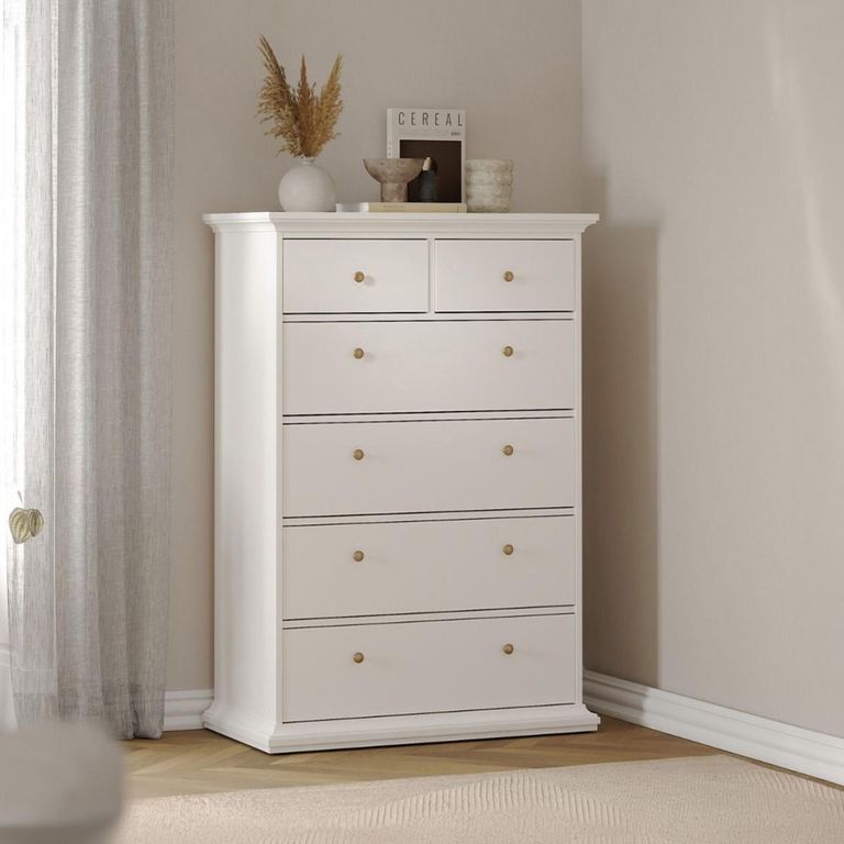 Paris Chest - 2+4 Drawer - White