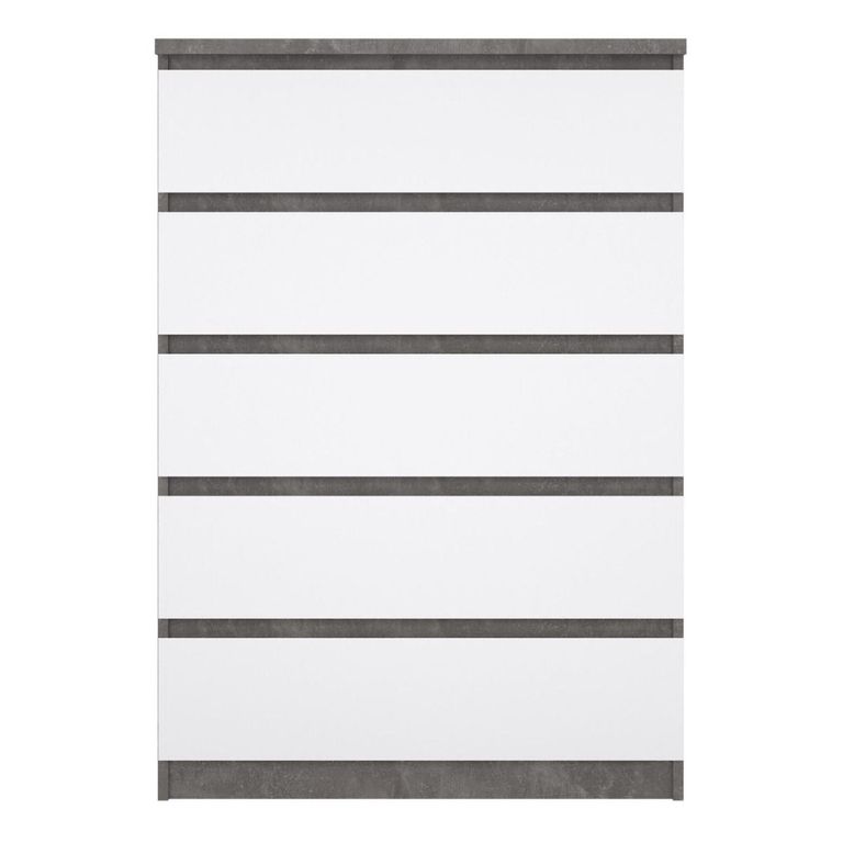 Naia Chest - 5 Drawer - Grey Concrete