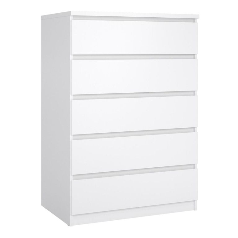 Naia Chest - 5 Drawer - White Gloss