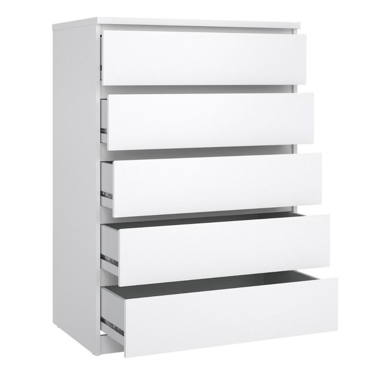 Naia Chest - 5 Drawer - White Gloss