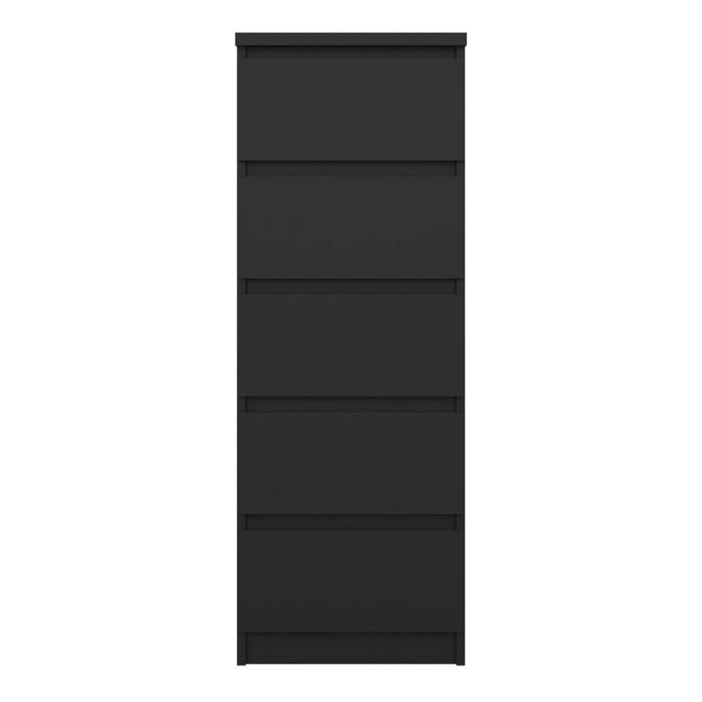 Naia Chest - 5 Drawer - Narrow - Black