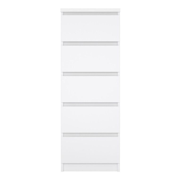 Naia Chest - 5 Drawer - Narrow - White Gloss
