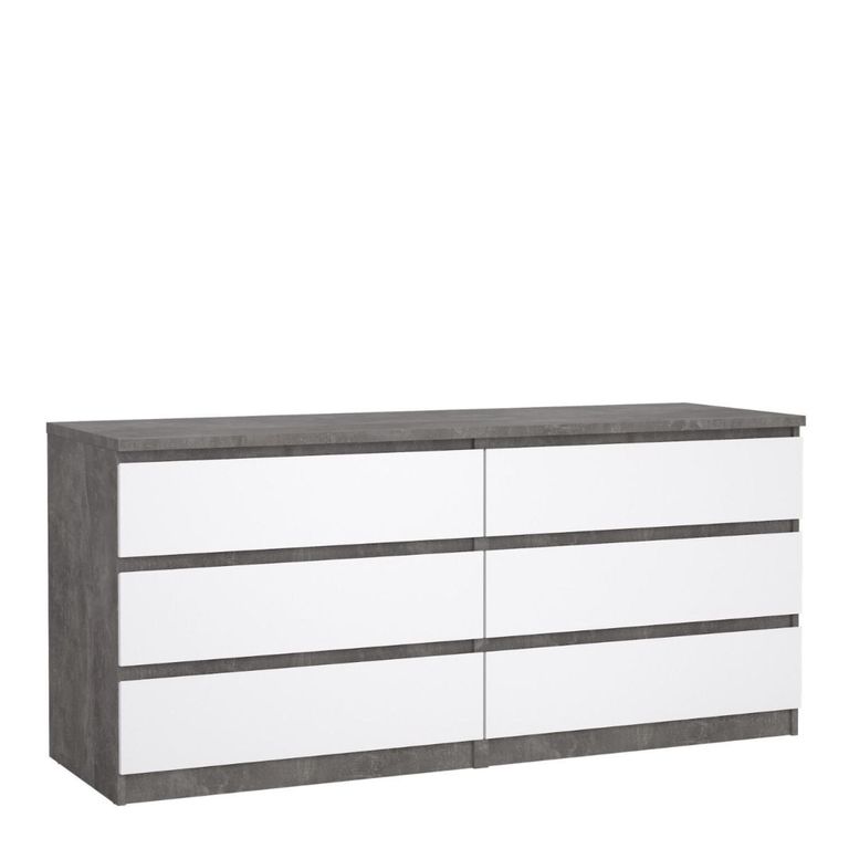 Naia Chest - 6 Drawer - Wide - Grey Concrete