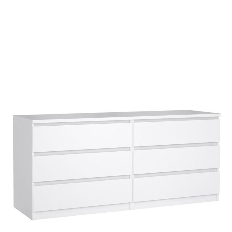 Naia Chest - 6 Drawer - Wide - White Gloss