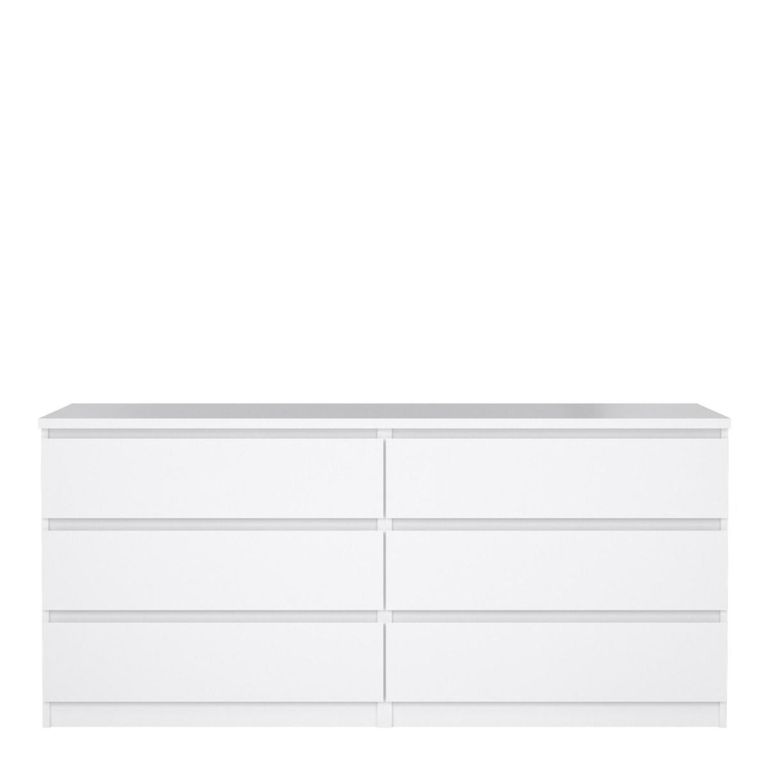 Naia Chest - 6 Drawer - Wide - White Gloss