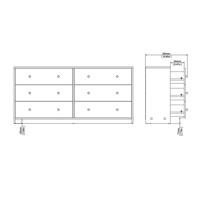 May Chest - 6 Drawer - Wide - Black