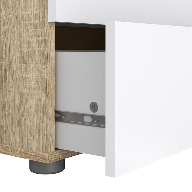 Pepe Chest - 5 Drawer - Oak and White Gloss