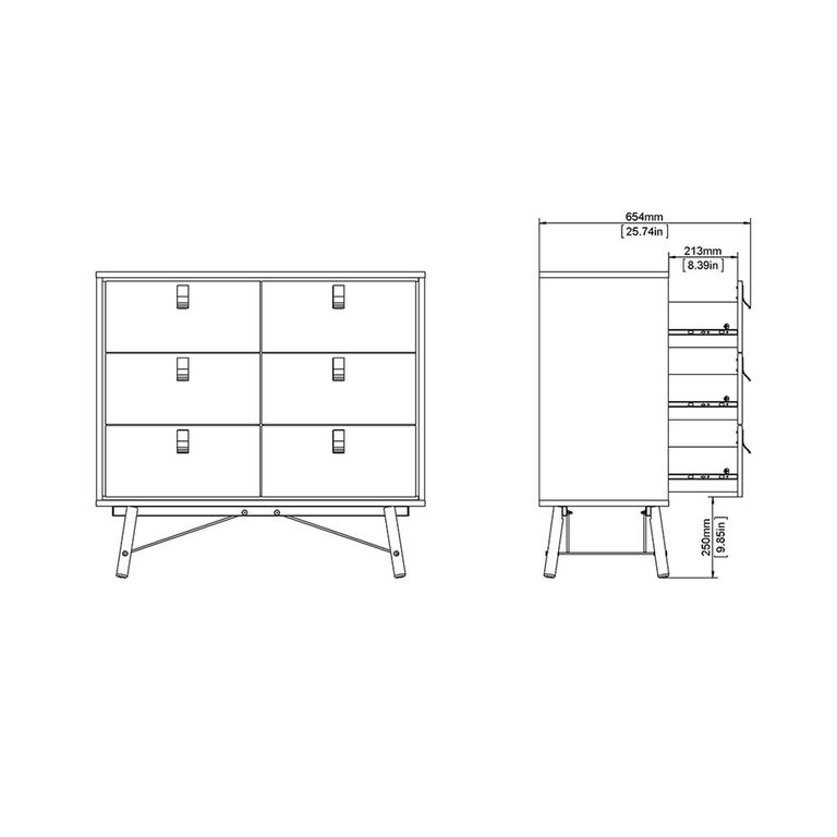 Ry Chest - 6 Drawer - Black