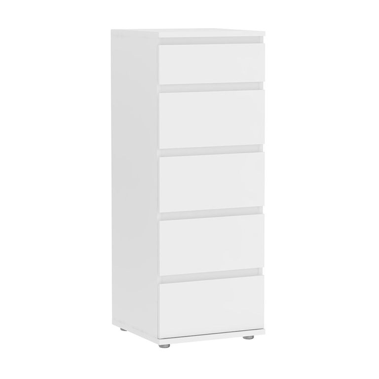 Nova Chest - 5 Drawer - Narrow - White