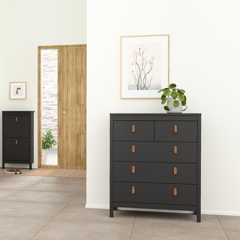 Barcelona Chest - 3+2 Drawer - Black