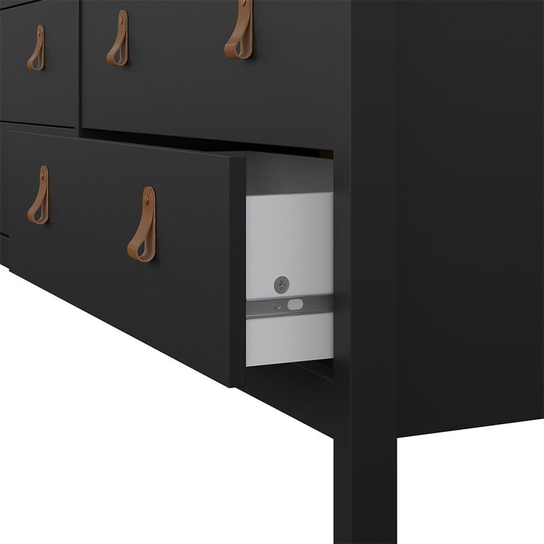 Barcelona Dresser - 8 Drawer - Wide - Black
