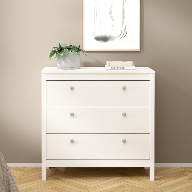 Madrid Chest - 3 Drawer - Small - White