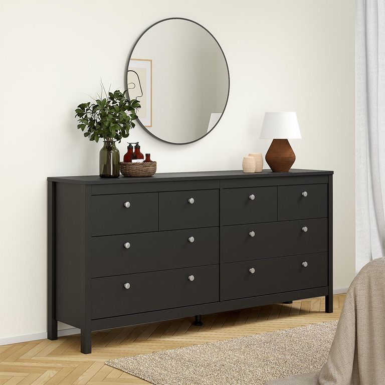 Madrid Dresser - 8 Drawer - Black