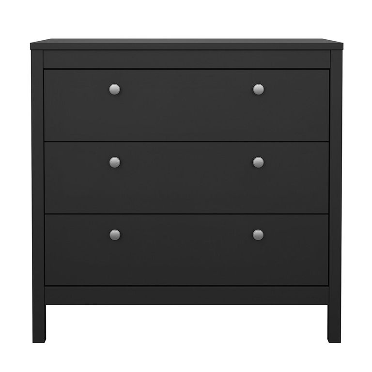 Madrid Chest - 3 Drawer - Small - Black