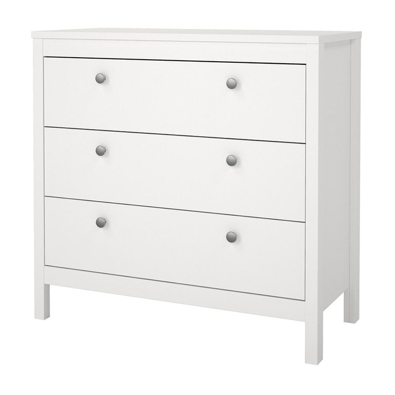 Madrid Chest - 3 Drawer - Small - White