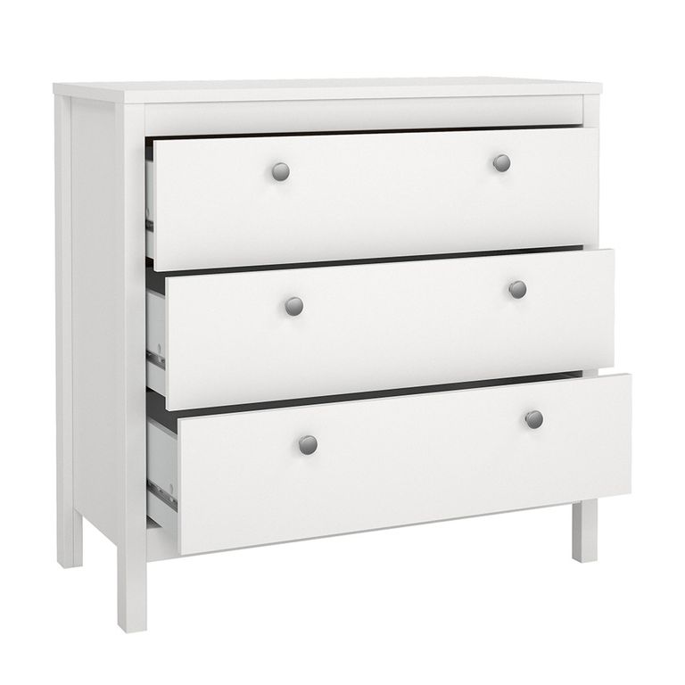 Madrid Chest - 3 Drawer - Small - White