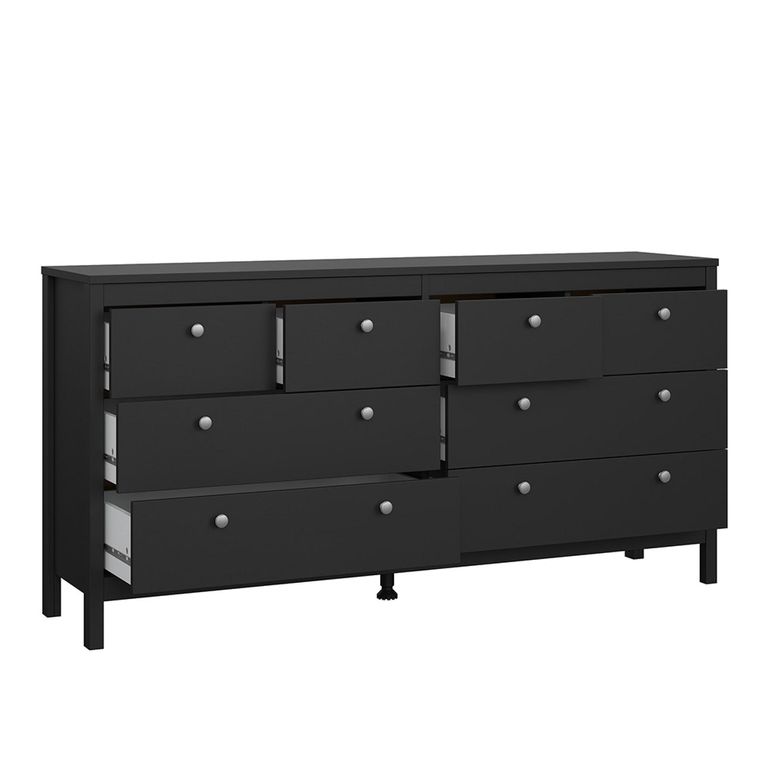 Madrid Dresser - 8 Drawer - Black