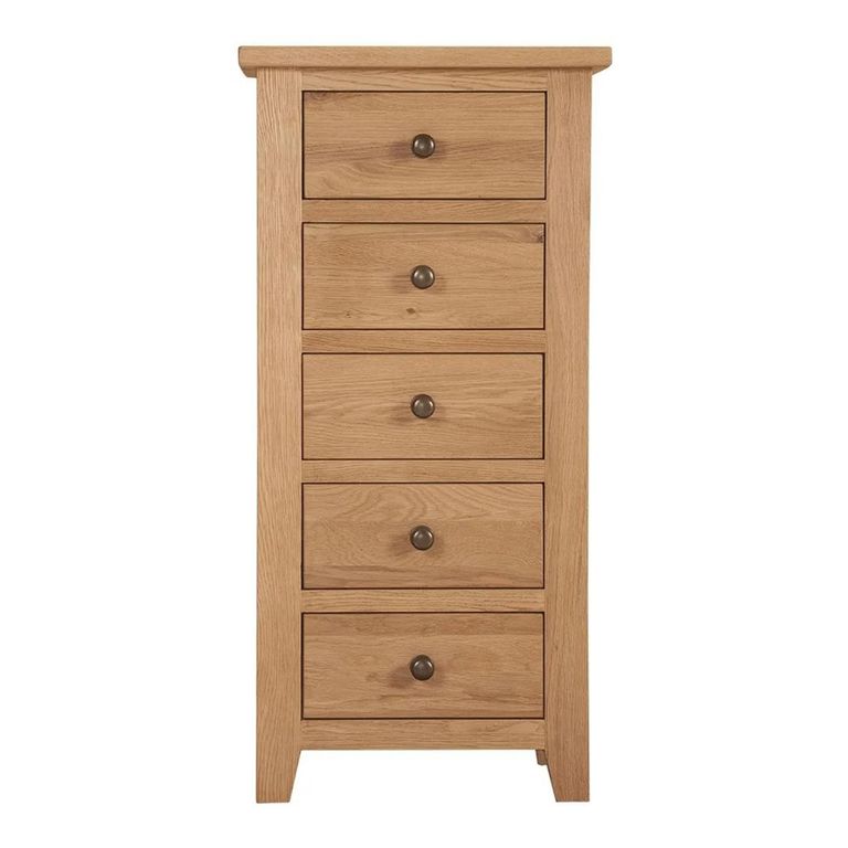 Appleby Chest - 5 Drawer - Narrow - Petite Oak